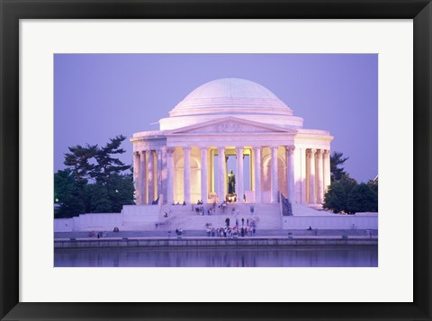 Framed Jefferson Memorial at dusk, Washington, D.C., USA Print