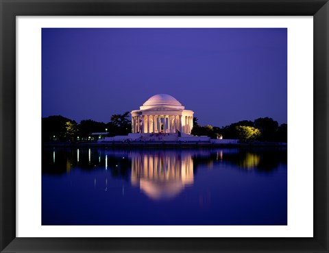 Framed Jefferson Memorial Lit At Dusk, Washington, D.C., USA Print