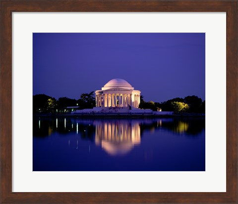 Framed Jefferson Memorial Lit At Dusk, Washington, D.C., USA Print