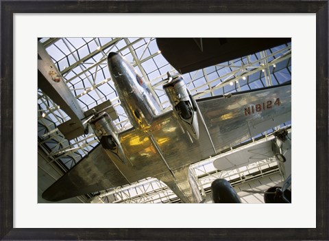 Framed Low angle view of an aircraft displayed in a museum, National Air and Space Museum, Washington DC, USA Print