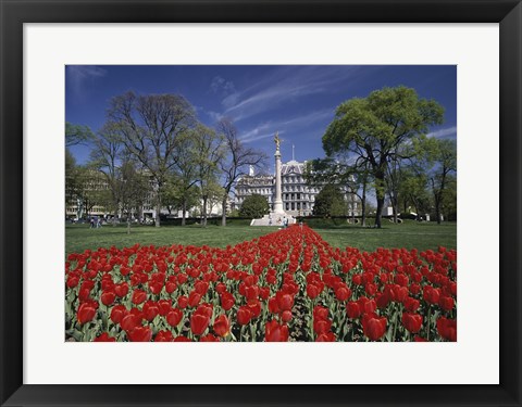 Framed Monument in front of a government building, First Division Monument, Eisenhower Executive Office Building, Washington DC, USA Print