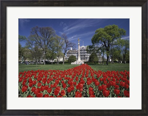 Framed Monument in front of a government building, First Division Monument, Eisenhower Executive Office Building, Washington DC, USA Print