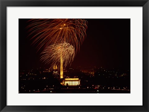 Framed Washington, D.C. USA Fireworks Print