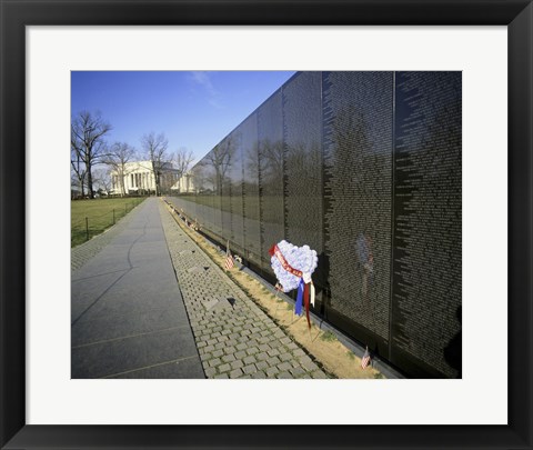 Framed Close-up of a memorial, Vietnam Veterans Memorial Wall, Vietnam Veterans Memorial, Washington DC, USA Print