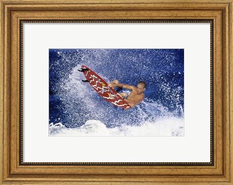 Framed Surfing in action Print