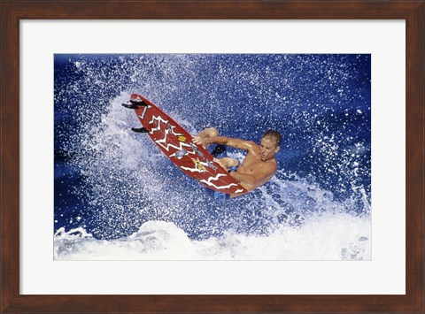 Framed Surfing in action Print