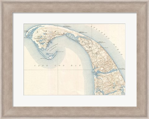 Framed 1908 U.S. Geological Survey Map of Provincetown, Cape Cod, Massachusetts1908 Print