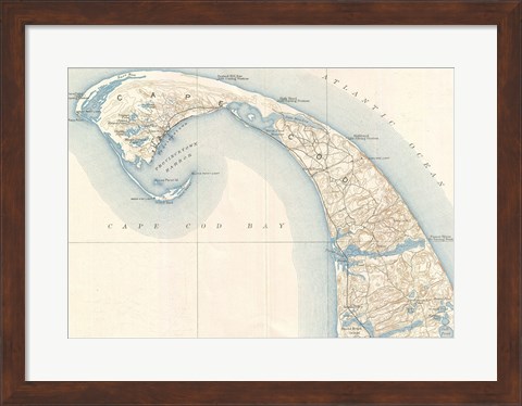 Framed 1908 U.S. Geological Survey Map of Provincetown, Cape Cod, Massachusetts1908 Print