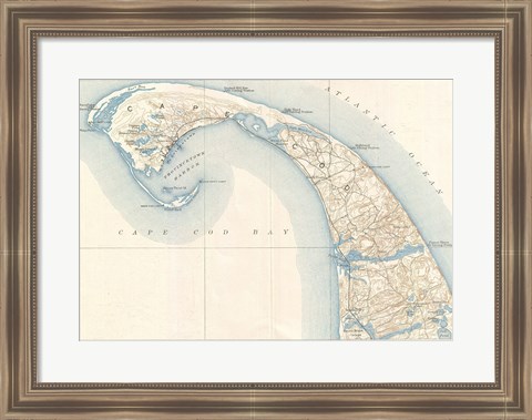 Framed 1908 U.S. Geological Survey Map of Provincetown, Cape Cod, Massachusetts1908 Print