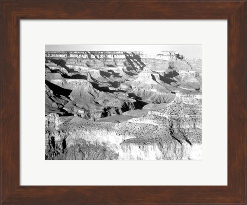 Framed Grand Canyon National Park canyon with ravine winding Print