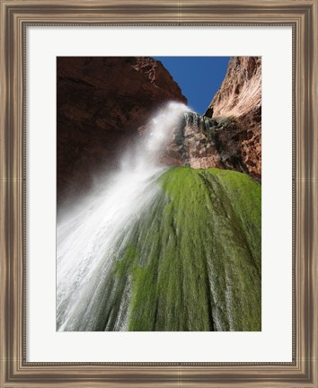 Framed Lower Ribbon Falls off the North Kaibab Trail in the Grand Canyon Print