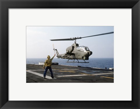 Framed AH-1T Sea Cobra helicopter Print