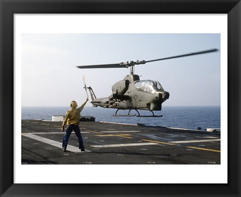 Framed AH-1T Sea Cobra helicopter Print