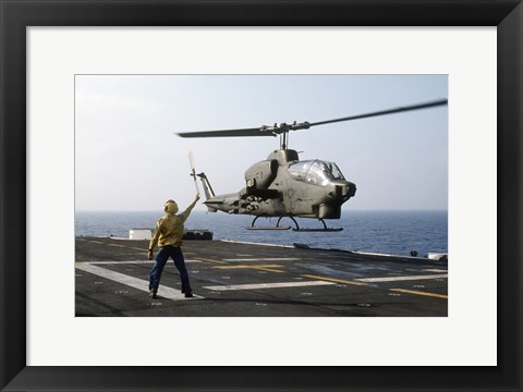 Framed AH-1T Sea Cobra helicopter Print