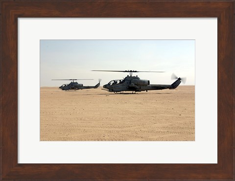 Framed AH-1W Super Cobras Print