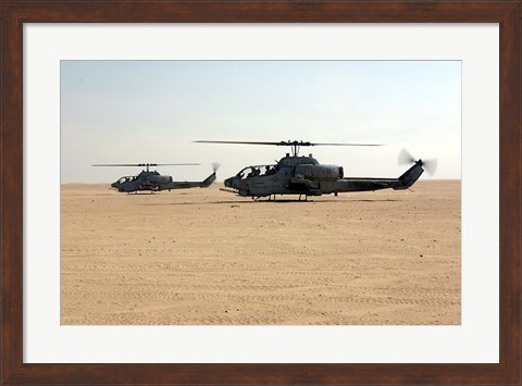 Framed AH-1W Super Cobras Print