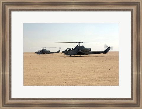 Framed AH-1W Super Cobras Print