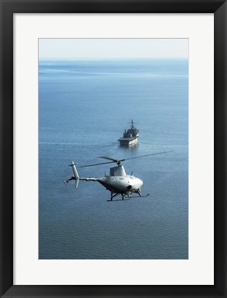 Framed Fire Scout unmanned helicopter Print