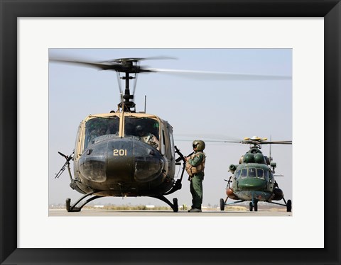 Framed Iraqi air force carries wounded warrior on aeromedical evacuation mission Print