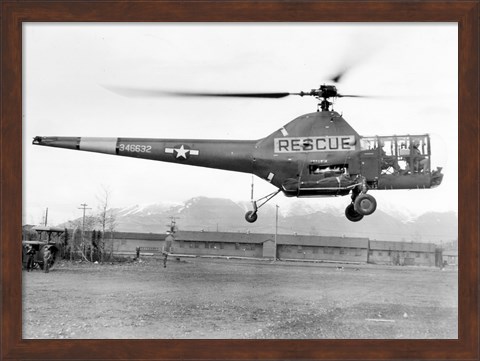 Framed Alaska, 17 May 1947, 10th Rescue Squadron helicopter Print