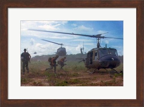 Framed UH-1D helicopters in Vietnam 1966 Print