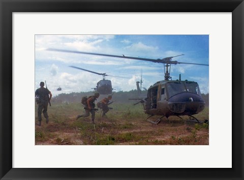 Framed UH-1D helicopters in Vietnam 1966 Print