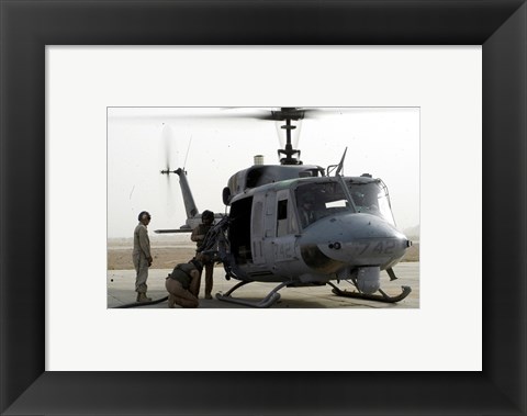 Framed US Marine Corps UH-1N Huey helicopter Print