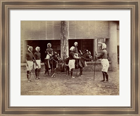 Framed Manipur Polo Players 1875 Print