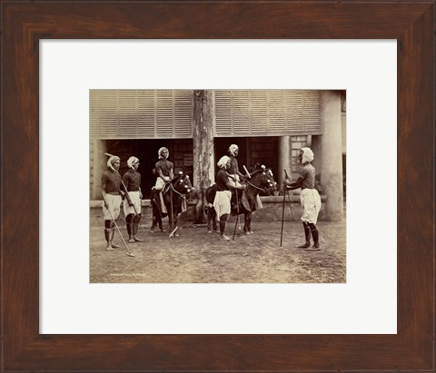 Framed Manipur Polo Players 1875 Print