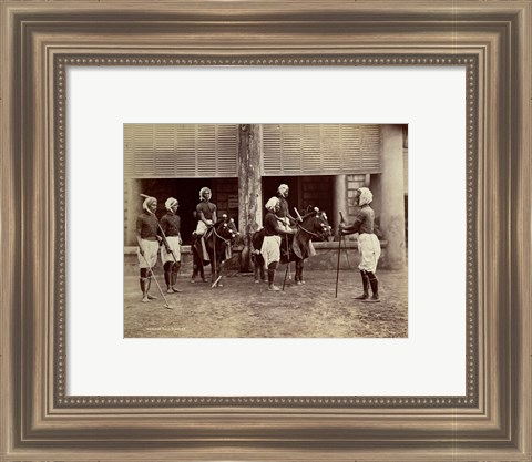 Framed Manipur Polo Players 1875 Print