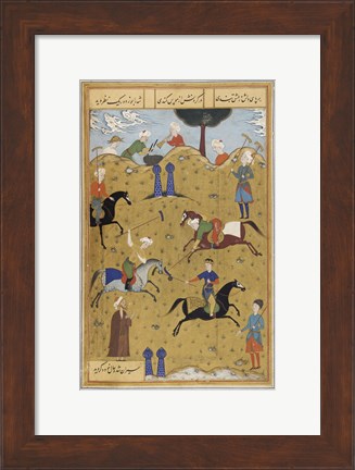 Framed Polo game from poem Guy Chawgan Print