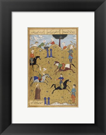 Framed Polo game from poem Guy Chawgan Print