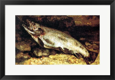 Framed Gustave Courbet - The Trout Print