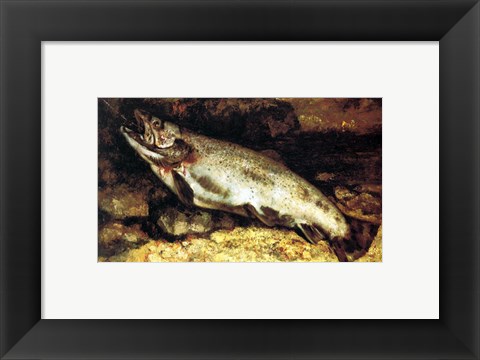 Framed Gustave Courbet - The Trout Print