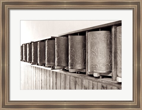 Framed Tibetan Prayer Wheels Print