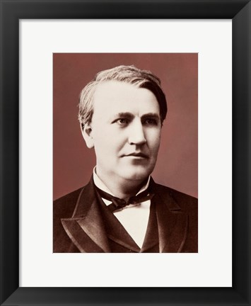 Framed Thomas Edison c1882 Print