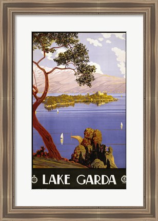 Framed Lake Garda Travel Poster Print