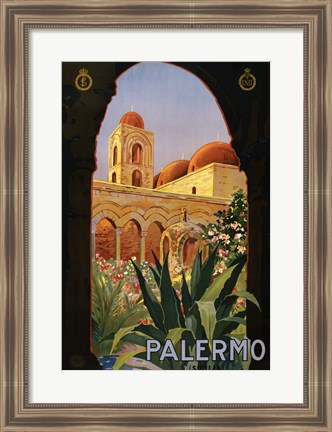 Framed Palermo, travel poster 1920 Print