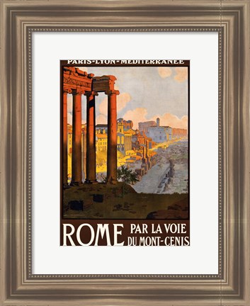 Framed Rome par la voie du Mont-Cenis, travel poster 1920 Print