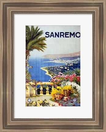 Framed San Remo, travel poster 1920 Print