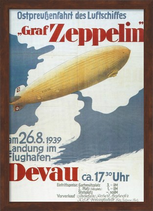 Framed Zeppelin in Devau 1939 Print