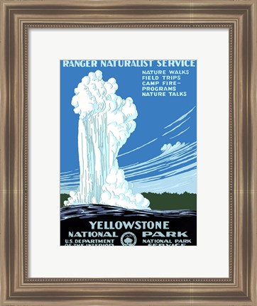 Framed Yellowstone National Park poster 1938 Print