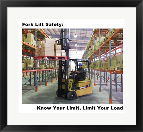 Framed Fork Lift Safety Print