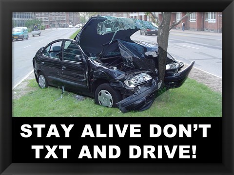 Framed Don&#39;t Text and Drive Print