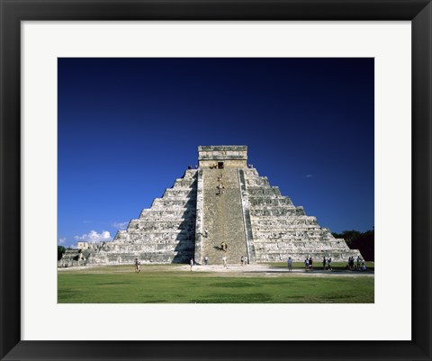 Framed Pyramid, El Castillo, Chichen Itza Mayan, Yucatan, Mexico Print