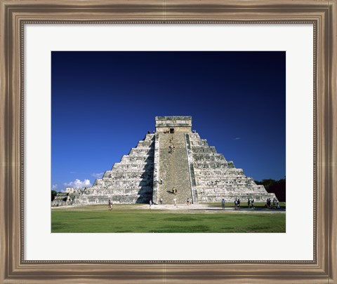 Framed Pyramid, El Castillo, Chichen Itza Mayan, Yucatan, Mexico Print