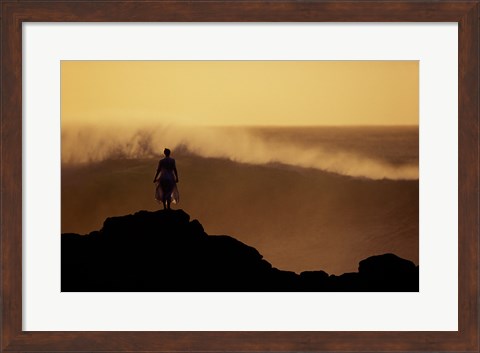 Framed Man on top of a Summit Print