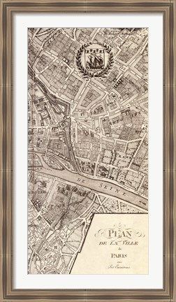 Framed Plan de la Ville de Paris, 1715 (R) Print