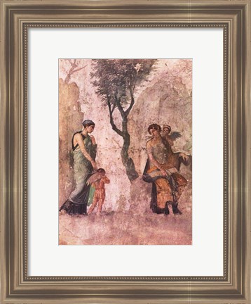 Framed La punizione di Amore Aphrodite Pompeii mural Print