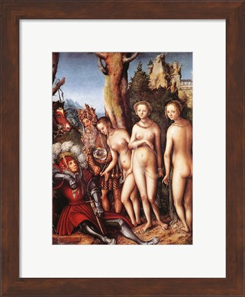 Framed Lucas Cranach D. A. - The Judgment of Paris Print